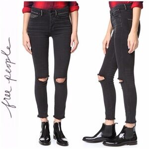FREE PEOPLE | Payton Studded Ripped Skinny Jean